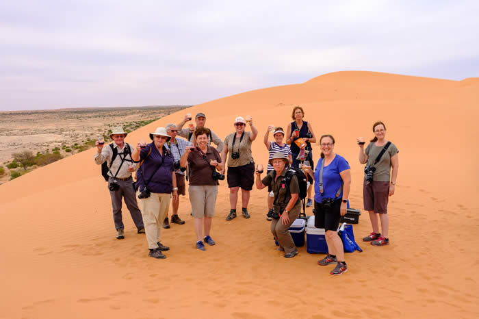 Late afternoon visit to Big Red in the Simpson Desert. Photo courtesy of Paul Balfe