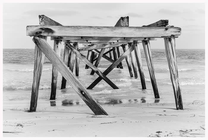 Jetty ruins at Eucla. Photo by Paul Balfe 