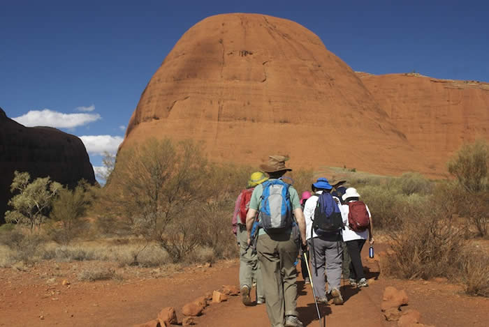 Walking into Kata Tjuta (the Olga's)